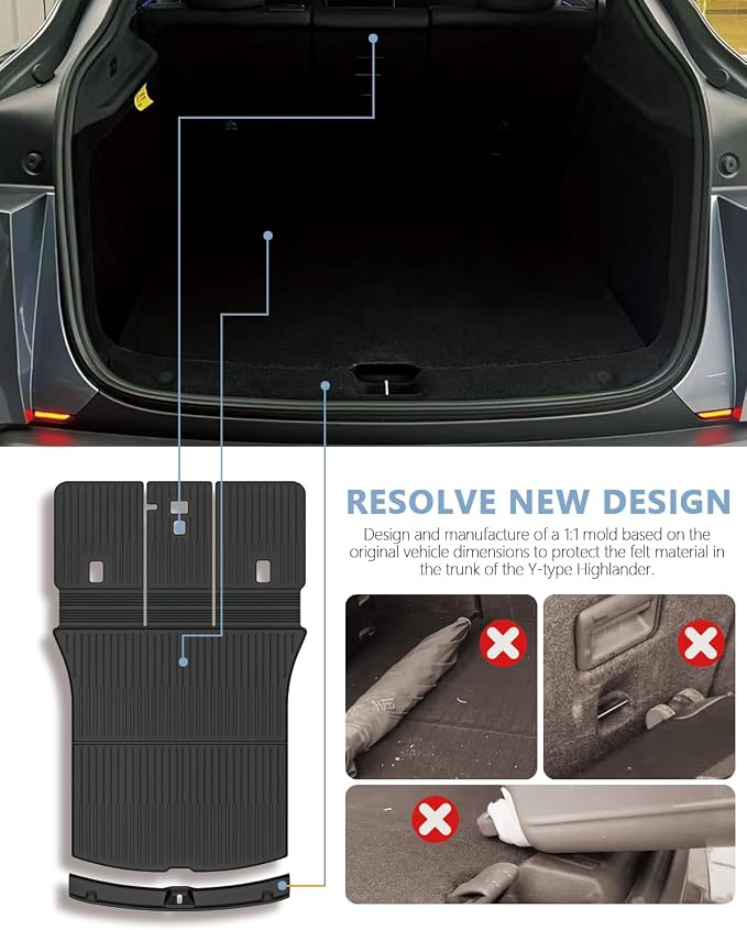 for New 2025 Tesla Model Y Juniper TPE Floor Mats & Front Rear Cargo Mat Full - Image 3
