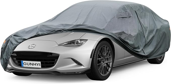16 Layers Car Cover for Sports Coupe Small Car Waterproof All Weather, by GUNHYI