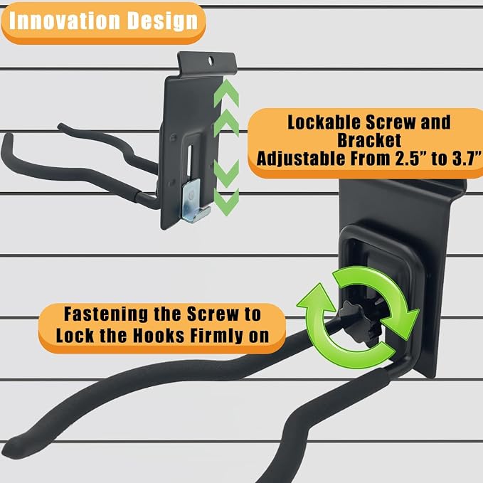 Adjustable Slatwall Hooks, Lockable Slatwall Weedeater Hanger, String Trimmer - Image 3