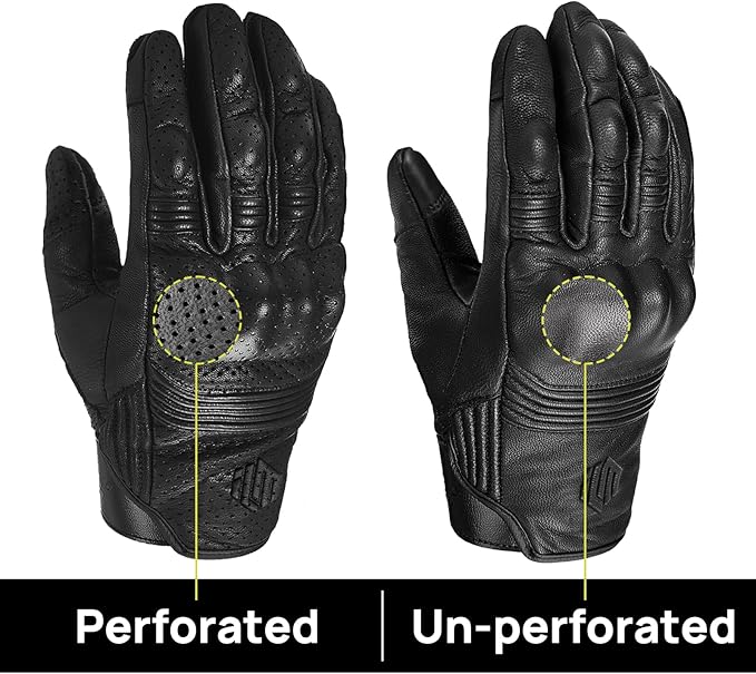 ILM Goatskin Leather Motorcycle Motorbike Powersports Racing Gloves Touchscreen - Image 8