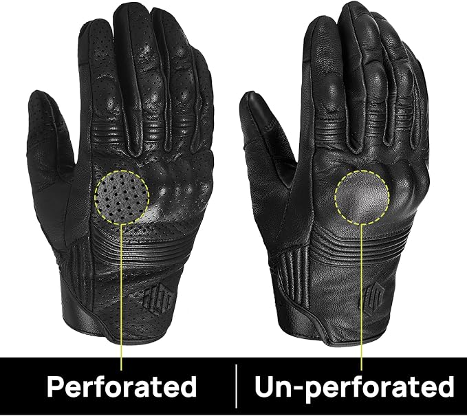 ILM Goatskin Leather Motorcycle Motorbike Powersports Racing Gloves Touchscreen - Image 6