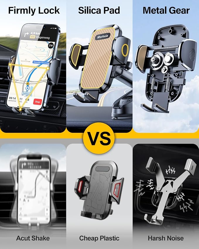 3-in-1 Phone Mount for Car Vent Dashboard Windshield Cell Phone Holder Car Fit - Image 3