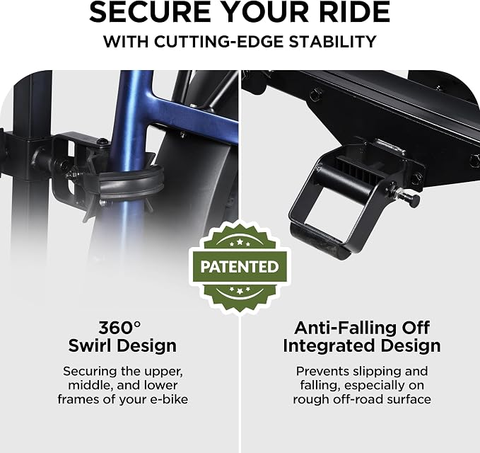 Rockland Foldable 2-Ebike Rack, 200 lbs Capacity, Hitch Mount Electric Bike Rack - Image 3