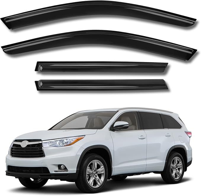 Rain Guards for Car Windows, Tape-On Window Visors Rain Guards Fit for by KYX