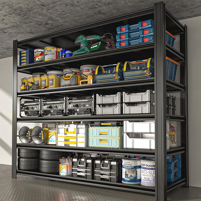 6 Tier Metal Shelving Unit 84" H x 55.12" W x 24" D, 3600LBS Adjustable Storage - Image 4