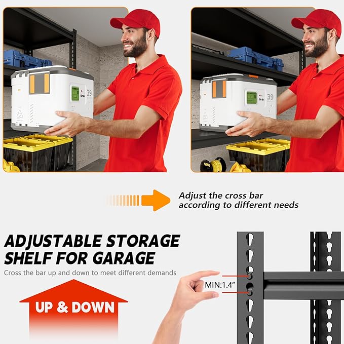 Heavy Duty Garage Shelving Unit 3000LBS, Adjustable 5-Tier Storage Rack - Image 4