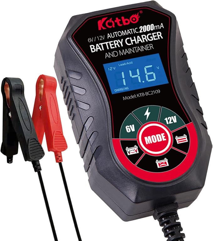 KATBO Battery Charger, 2Amp Battery Maintainer, car Battery Charger 6V 12V by Katbobatterycharger