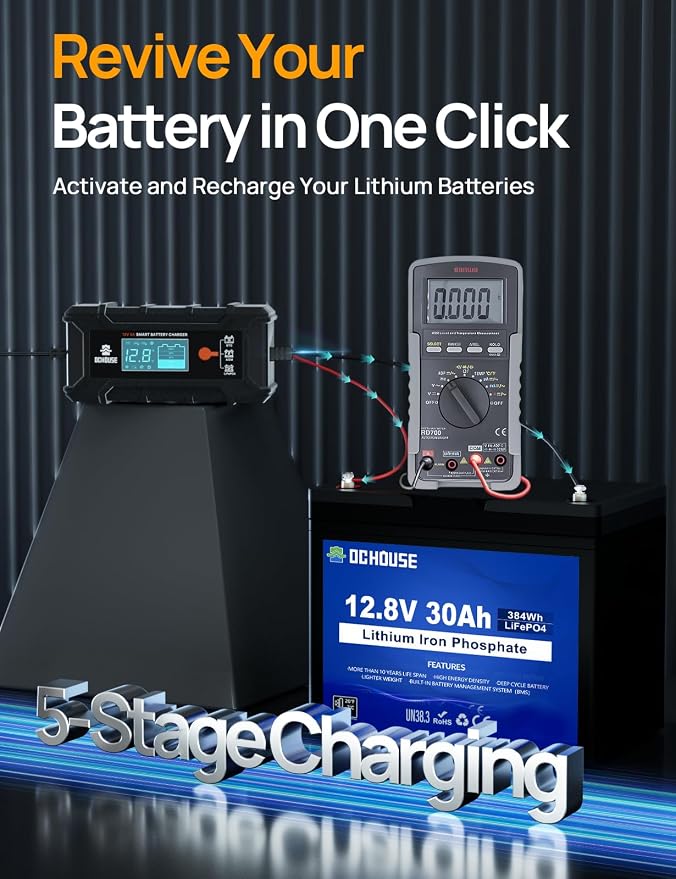 DC HOUSE 5A Battery Charger, 12V Smart Lithium Battery Charger - Image 3
