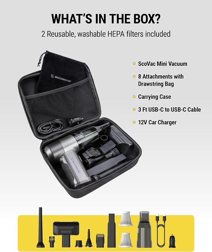 Scosche SCOVAC Cordless Handheld Vacuum Cleaner - Image 5