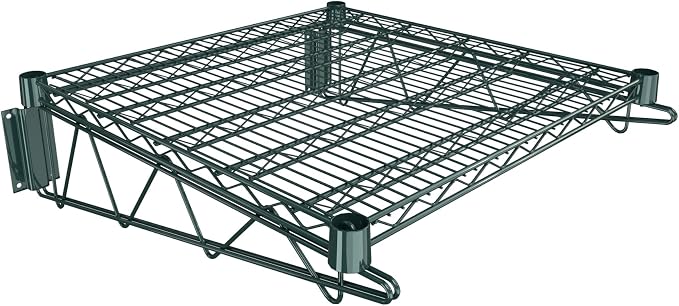 24" x 24" Green Epoxy Wire Wall Mount Shelf by Krollen+Industrial