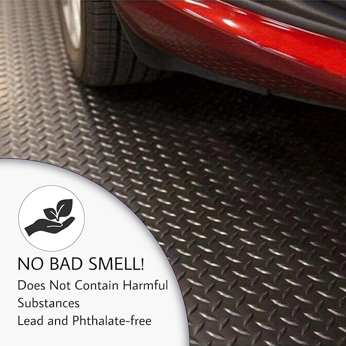 SEAL 5 x 10 Ft Premium Garage Floor Mat, Solid 2.8mm Thickened Black Commercial - Image 5
