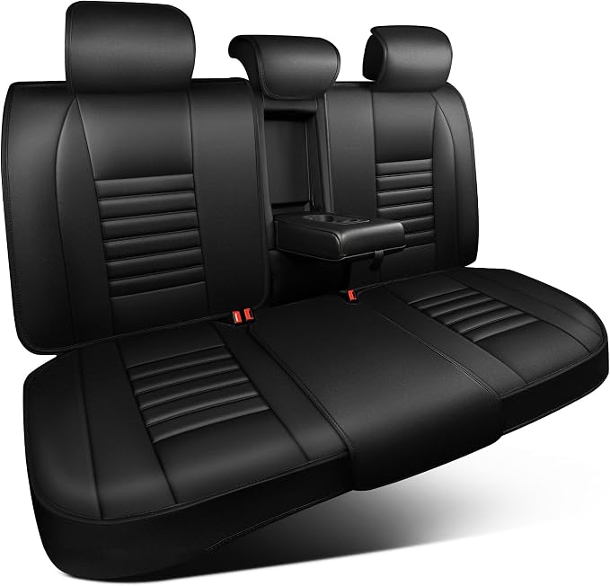 CAR PASS Back Seat Covers, Nappa Leather Rear Seat Bench Cushion Lined Sponge by CARPASS