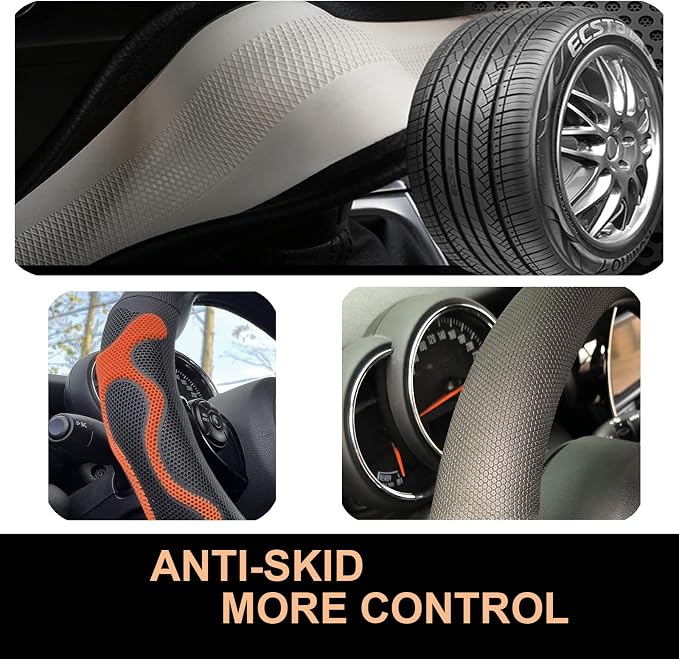 PINCTROT Comfy Grip Steering Wheel Cover, Anti-Slip Design, Universal 14.5-15 - Image 5