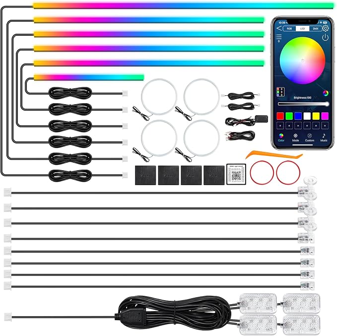 Dreamcolor Acrylic Interior Car LED Strip Light by MAODANER