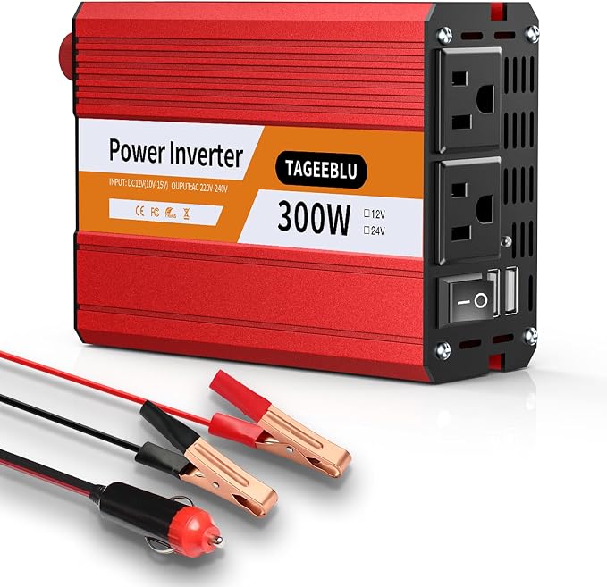 300W Power Inverter DC 12V to 110V AC Car Inverter by TAGEEBLU