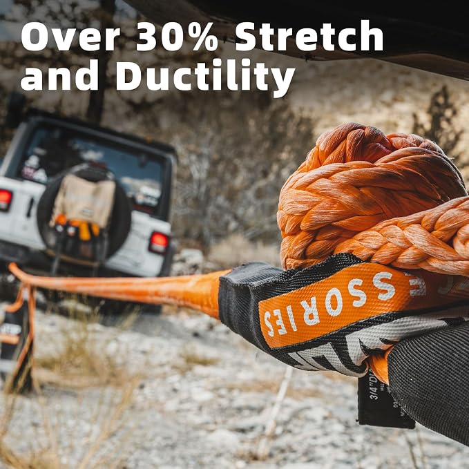 ALL-TOP Kinetic Recovery Rope Kit w/ 2 Soft Shackles, 1in x 20ft, Heavy Duty - Image 3