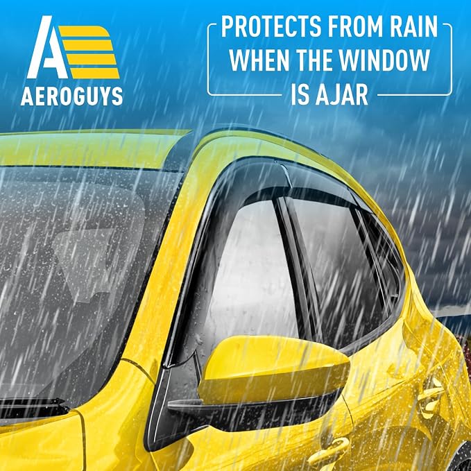 Extra Durable Window Deflectors Tape-On Window Visors Rain Guards Fit - Image 2
