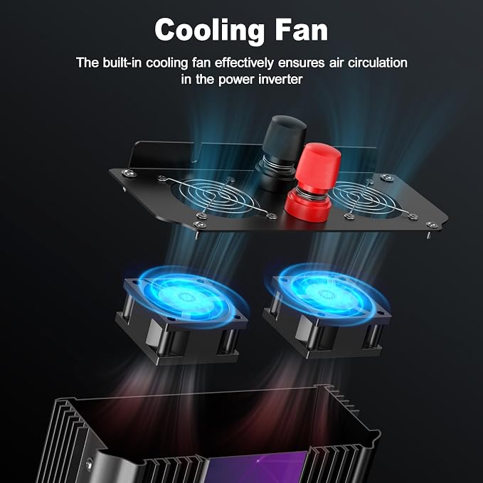 3000W Power Inverter, Peak Power 6000W 12V DC to AC 110V120V, Remote Control - Image 5