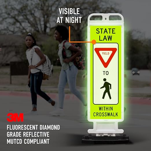 State Law Yield For Pedestrian Within Crosswalk R1-6a MUTCD Sign, Double Sided - Image 4