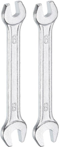 HARFINGTON 2pcs Double Open End Wrench 6mm x 8mm Metric 15 Degree Offset Angle by HARFINGTON