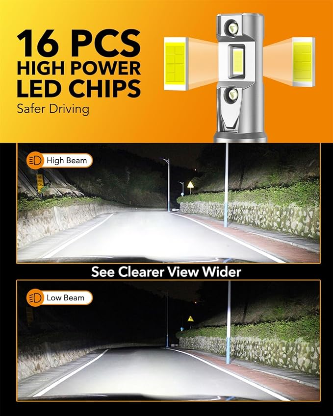 OXILAM 9005 9006 LED Bulb Combo HB-3 HB-4 Bulbs, 80000LM 900% Ultra-Bright - Image 4