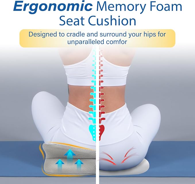 Car Seat Cushion, Ergonomic Memory Foam Car Cushion - Image 5