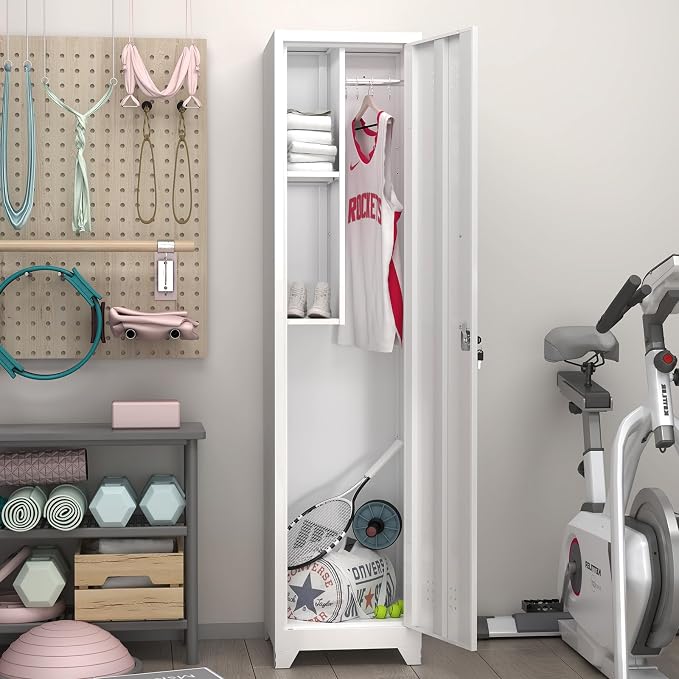 GREATMEET Slim Broom Closet Storage Cabinet, Narrow Utility Closet, Utility - Image 7