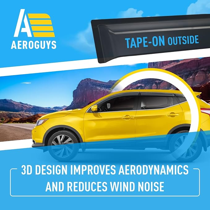 Extra Durable Window Deflectors Tape-On Window Visors Rain Guards Fit - Image 5