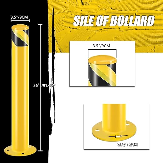 Safety Bollard Post, 3.5" D Parking Bollard, - Image 6