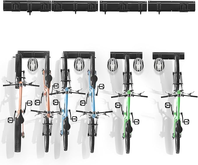 VEVOR Bike Storage Rack, 6 Bike Racks and 5 Helmets Hooks, Wall Mount Bike by VEVOR