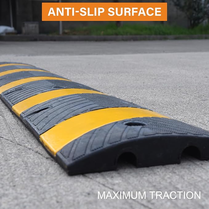 Orangestar 2-Pack 6Ft Rubber Speed Bump, 2 Channel Heavy Duty Speed Hump Cable - Image 6