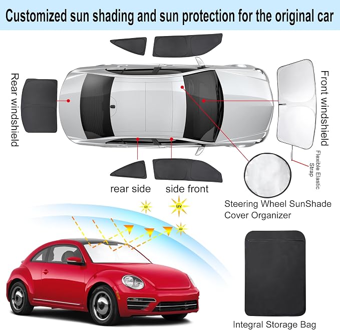 TINGLU Window Shades for Volkswagen VW Beetle 2012-2019 Accessories Car Side - Image 3