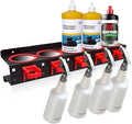 Spray Bottle Holder Wall Mount, Storage Rack 5 Holes, 7Hooks Organizer Abrasive by Nuscen