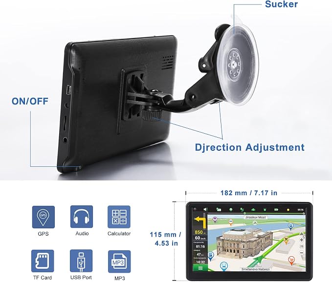 GPS Navigator for Car, Latest 2025 Map 7 inch Touch Screen Car GPS 256-16GB - Image 6