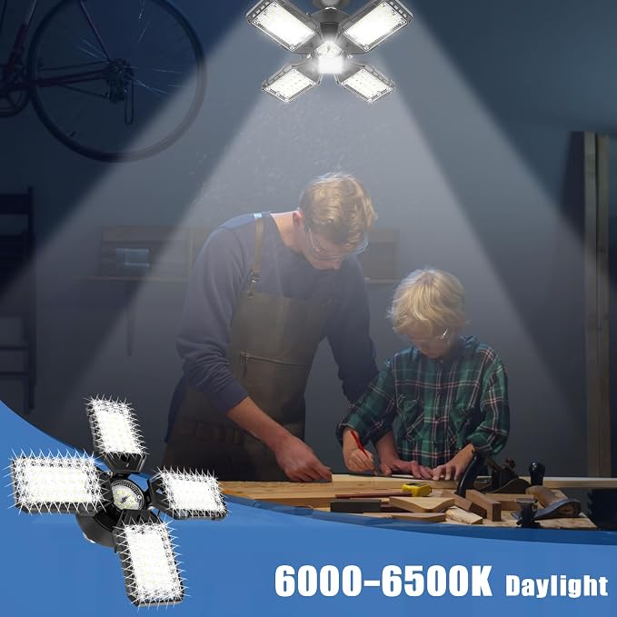 LED Garage Lights 4 Pack -120W, 12000LM 6500K Led Shop Light - Image 6