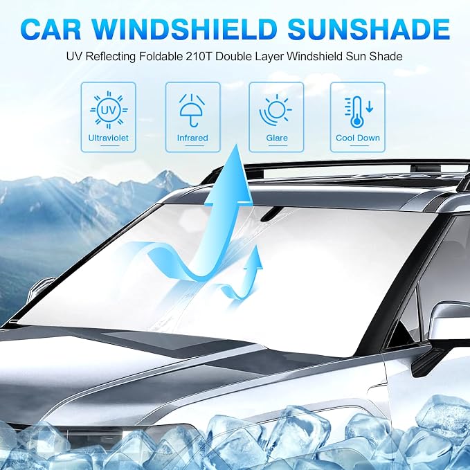 KUST Windshield Sun Shade for 2024 2025 2026 Hyundai Santa Fe Custom Fit - Image 2