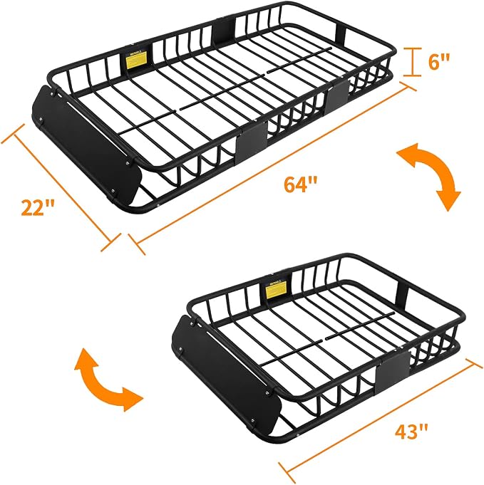 XCAR 64"x 23"x4" Skinny Roof Basket Cargo Carrier - Image 3
