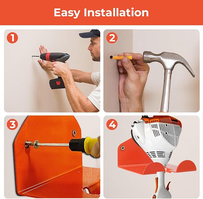 Weedeater Hanger, Heavy Duty Weed Eater Rack Waterproof Garage Organization - Image 6