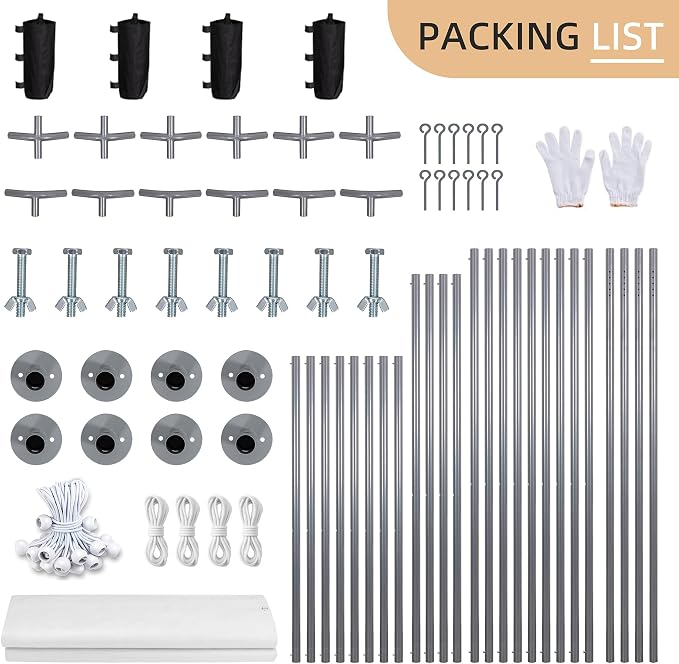JY QAQA Carport, 12x20 FT Heavy Duty Carport Reinforced Steel Poles - Image 5