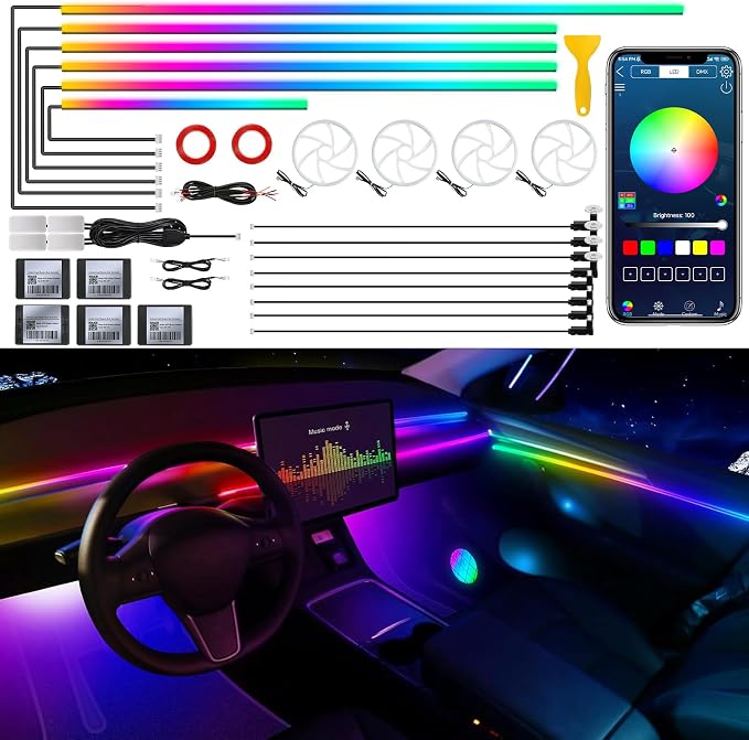 Dream+Color Acrylic Interior Car LED Strip Light by MAODANER