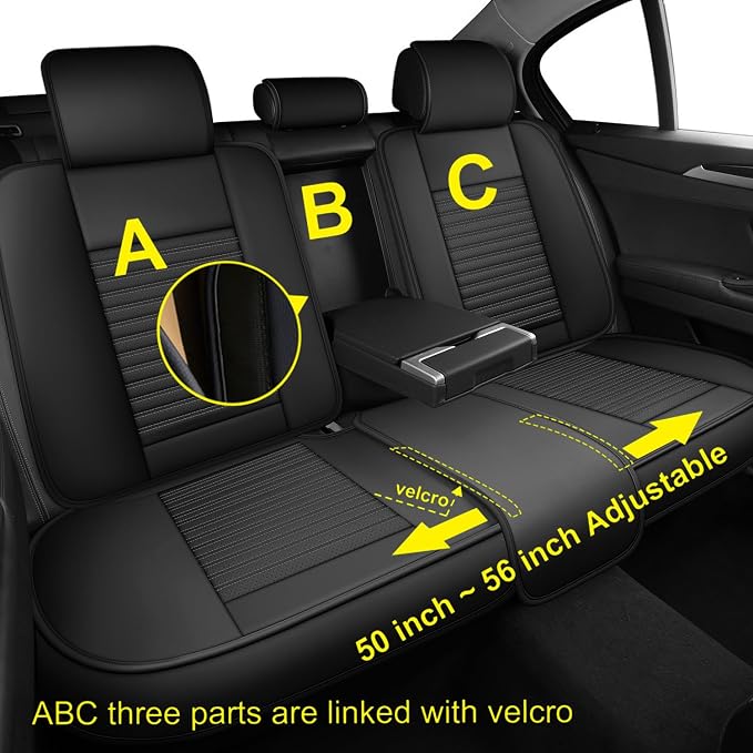 LINGVIDO Car Seat Covers, Breathable and Waterproof Faux Leather Automotive - Image 4