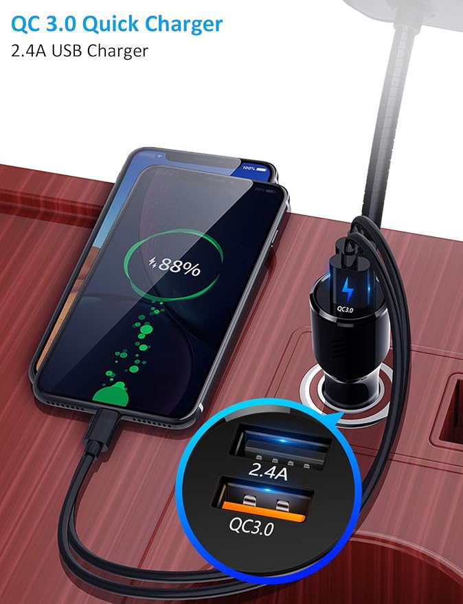 TSNAM Bluetooth FM Transmitter Car Adapter, Support Wireless Handsfree Call and - Image 4