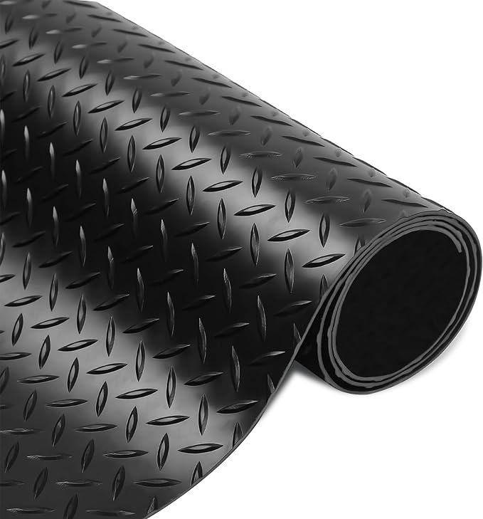 OrangeStar 4 x 6 Ft Garage Floor Mat, Diamond Plate PVC Garage Flooring Roll by OrangeStar