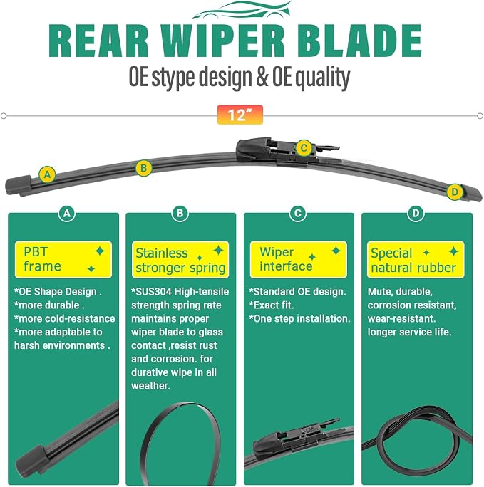 24" 19" 12" Windshield Wiper Blades Replacement - Image 4