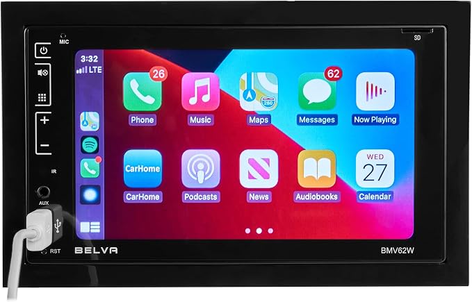 Belva BMV62W 6.2" Double DIN Touchscreen Bluetooth Car Stereo Receiver - Image 2