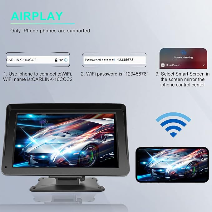【64G TF Card】 Portable Wireless Apple CarPlay and Android Auto Screen - Image 5