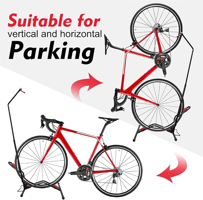 Vertical Bike Parking Stand- Space-Saving, Adjustable Freestanding Upright Bike - Image 6