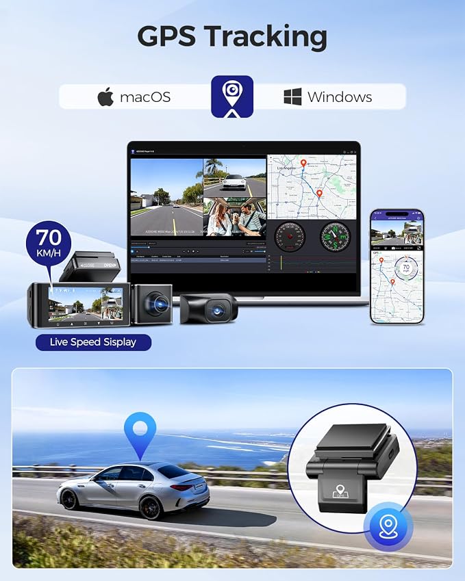 AZDOME M550 Max 4K 3 Channel Dash Cam, Dual STARVIS Sensors, 4K+2.5K+1080P - Image 6