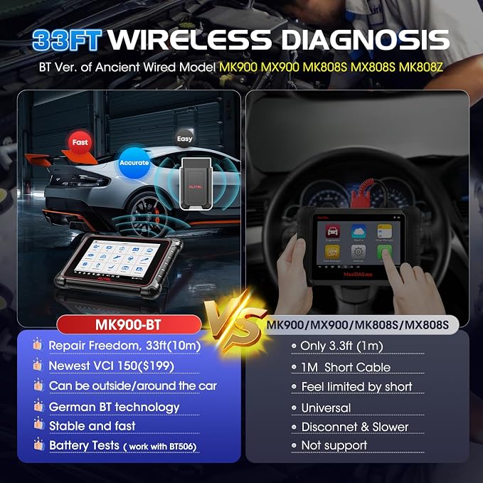Autel Scanner MaxiCOM MK900BT: 2025 8in MK900-BT Bidirectional Scan Tool - Image 7