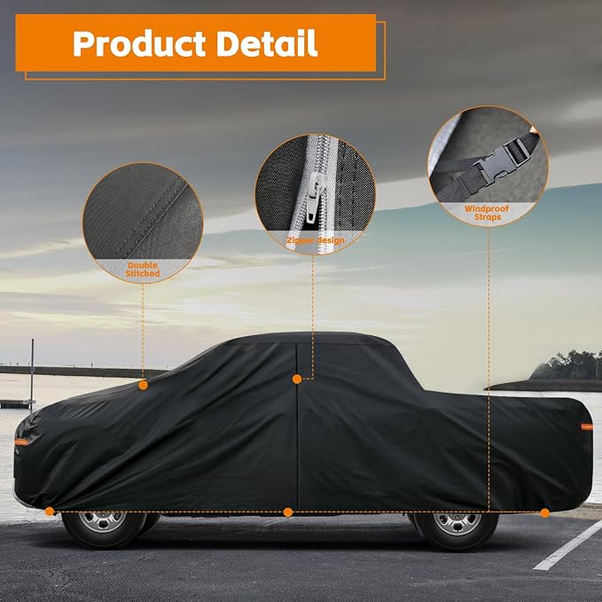 Kayme Truck Cover Custom Fit Dodge Ram 1500 Club/Extended/Quad Cab SB. Full - Image 6